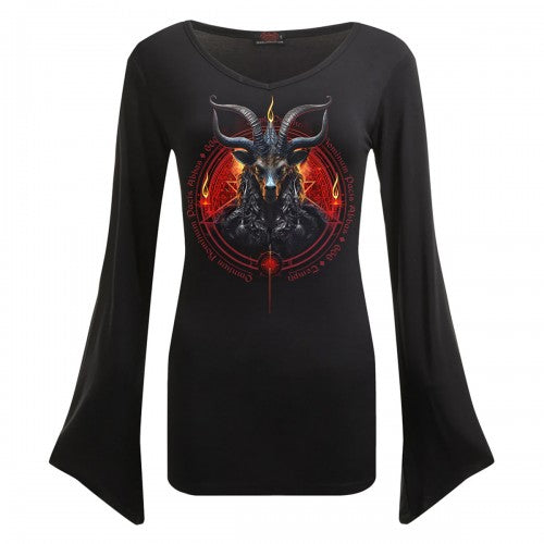 Front - Spiral Direct Womens/Ladies Baphomet Long-Sleeved T-Shirt