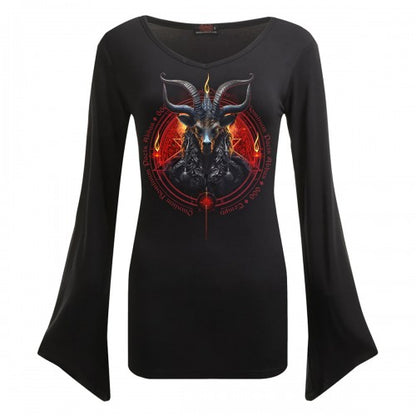 Front - Spiral Direct Womens/Ladies Baphomet Long-Sleeved T-Shirt