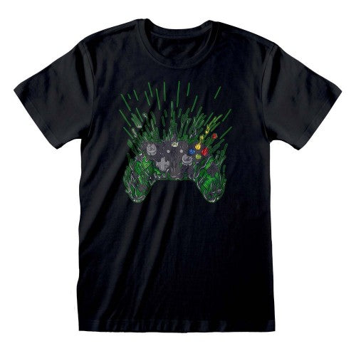 Front - X-Box Unisex Adult Illustrated Icons Controller T-Shirt