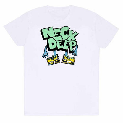 Front - Neck Deep Unisex Adult Text Guy T-Shirt