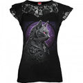 Front - Spiral Direct Womens/Ladies Celtic Whiskers Lace Overlay T-Shirt