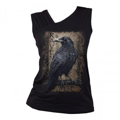 Front - Spiral Direct Womens/Ladies Raven Wise Sleeveless T-Shirt