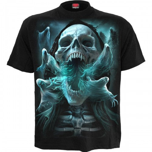 Front - Spiral Direct Unisex Adult Ghost Skull Short-Sleeved T-Shirt