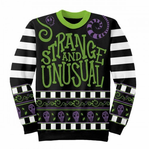 Front - Beetlejuice Unisex Adult Strange And Unusual Knitted Jumper