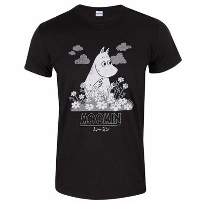 Front - Moomin Unisex Adult Flowers Japanese T-Shirt
