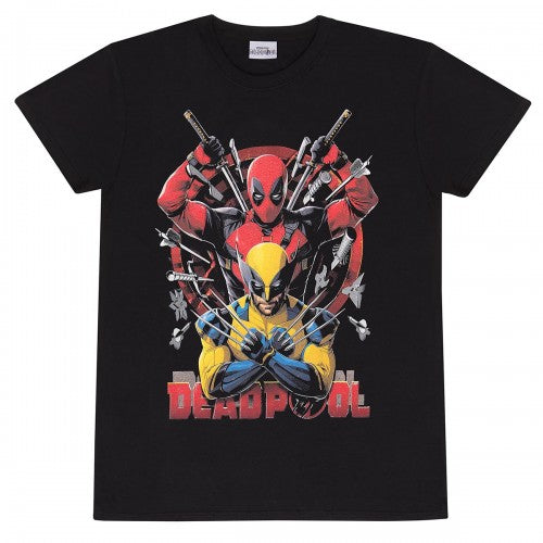 Front - Deadpool & Wolverine Unisex Adult Weapons T-Shirt