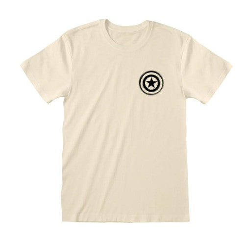 Front - Captain America Unisex Adult Linocut T-Shirt