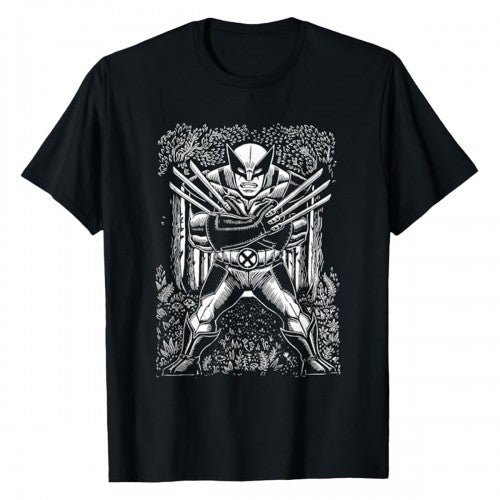Front - Wolverine Unisex Adult Linocut T-Shirt