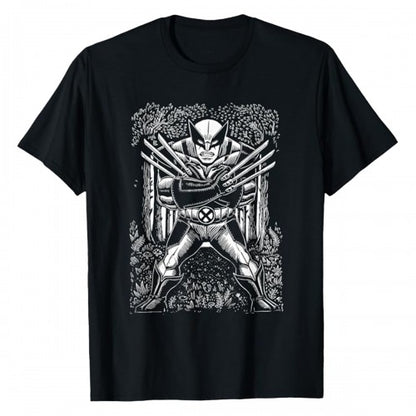 Front - Wolverine Unisex Adult Linocut T-Shirt