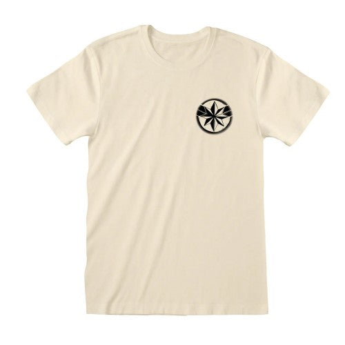 Front - Captain Marvel Unisex Adult Linocut T-Shirt