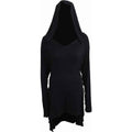 Front - Spiral Direct Womens/Ladies Black Widow Gothic Hooded Dress