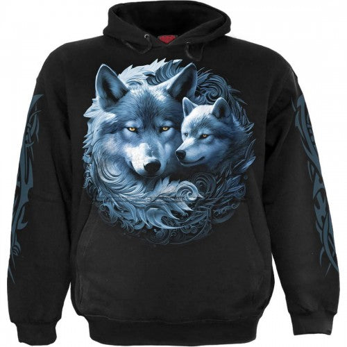 Front - Spiral Unisex Adult Guardian Wolf Hoodie