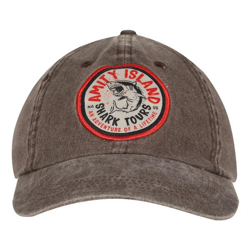 Front - Jaws Shark Tour Text Baseball Cap