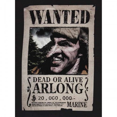 Front - One Piece Unisex Adult Arlong Wanted Poster T-Shirt
