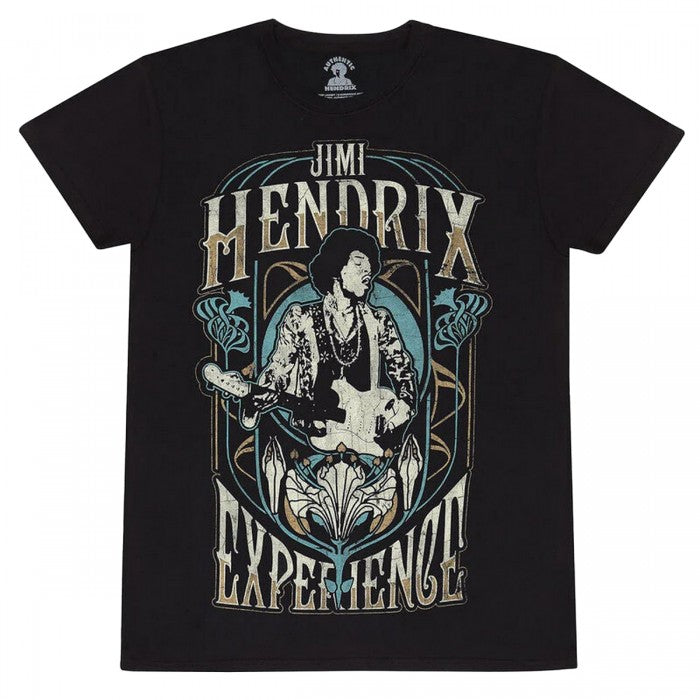 Front - Jimi Hendrix Unisex Adult Art Nouveau T-Shirt