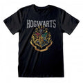 Front - Harry Potter Unisex Adult Hogwarts Crest T-Shirt