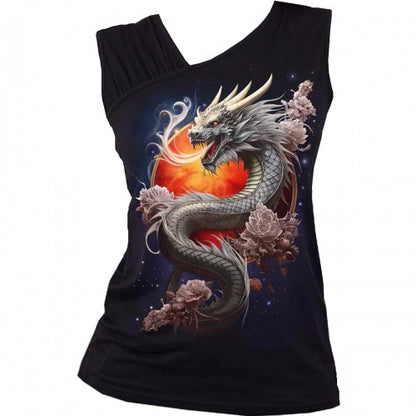 Front - Spiral Womens/Ladies Sun Dragon Sleeveless Tank Top