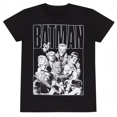 Front - Batman Unisex Adult Rogues Gallery T-Shirt