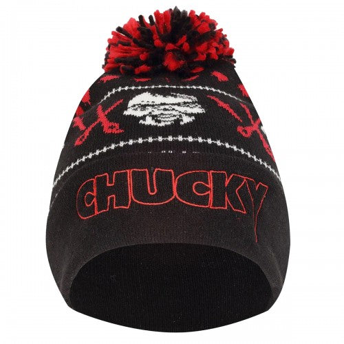 Front - Childs Play Chucky Pom Pom Acrylic Beanie