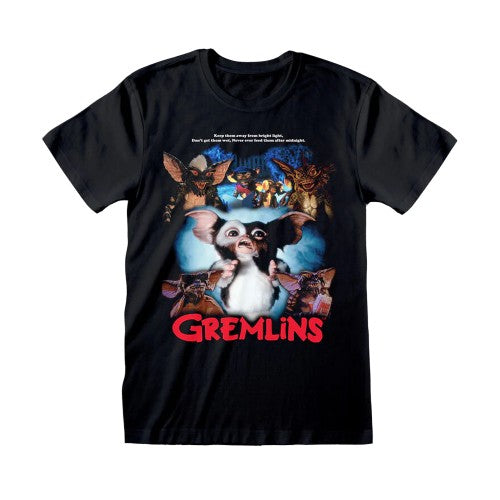 Front - Gremlins Unisex Adult Retro Poster T-Shirt
