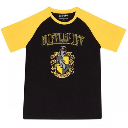 Front - Harry Potter Unisex Adult Hufflepuff Raglan T-Shirt