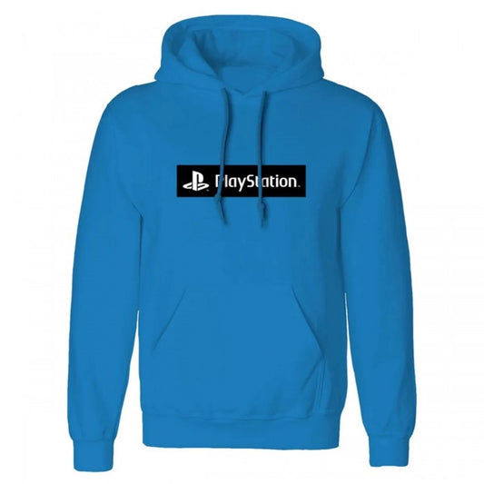 Front - Playstation Unisex Adult Box Logo Hoodie