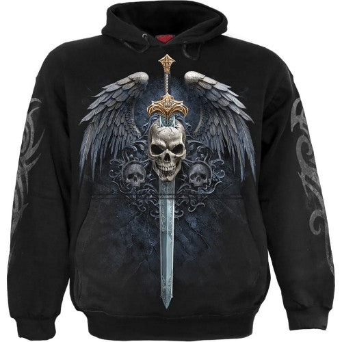 Front - Spiral Direct Unisex Adult Angel Sword Cotton Hoodie