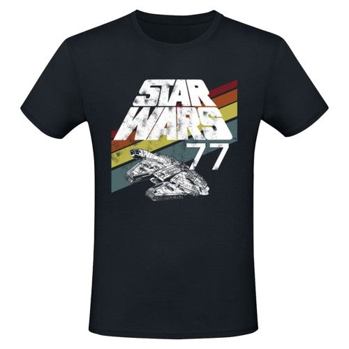 Front - Star Wars Unisex Adult Classic 77 Falcon T-Shirt