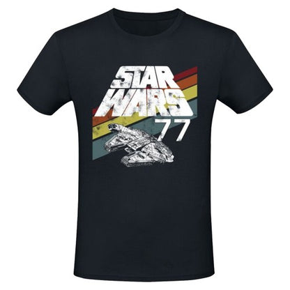 Front - Star Wars Unisex Adult Classic 77 Falcon T-Shirt