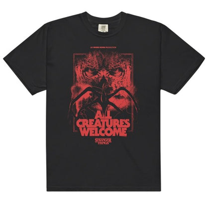 Front - Stranger Things Unisex Adult All Creatures Welcome T-Shirt