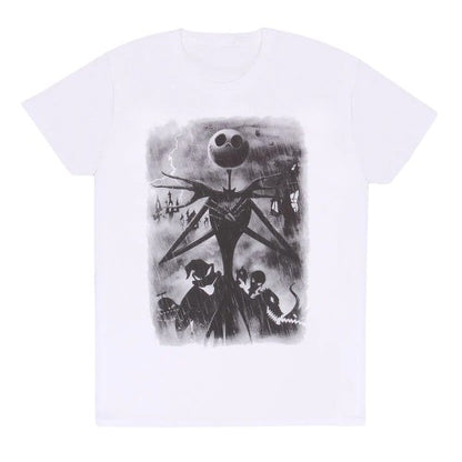 Front - The Nightmare Before Christmas Unisex Adult Stormy Skies T-Shirt