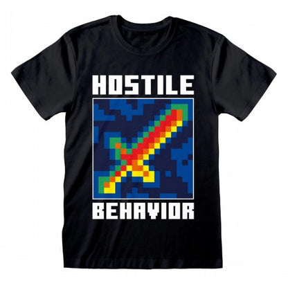 Front - Minecraft Unisex Adult Hostile Behaviour T-Shirt