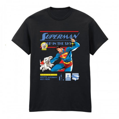 Front - Superman Unisex Adult Up In The Sky T-Shirt