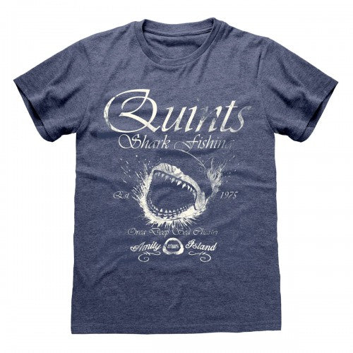 Front - Jaws Unisex Adult Quints Shark Fishing T-Shirt