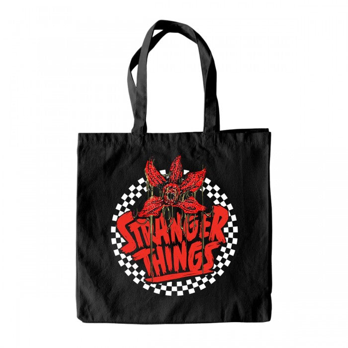 Front - Stranger Things Checkered Circle Tote Bag