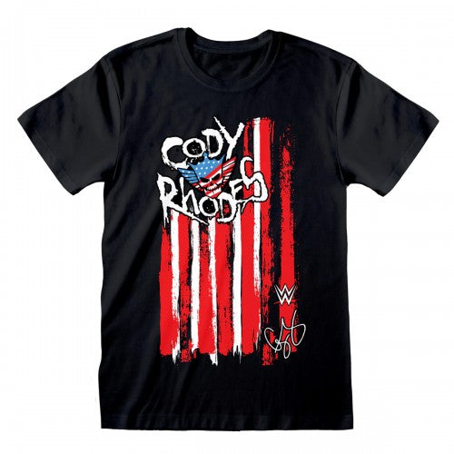 Front - WWE Unisex Adult Cody Rhodes American Flag T-Shirt
