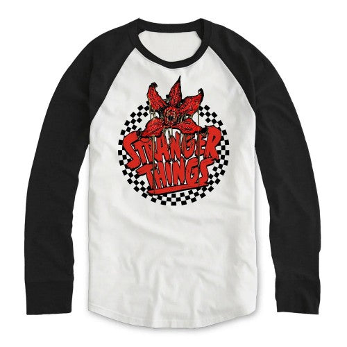 Front - Stranger Things Unisex Adult Checkerboard Logo Long-Sleeved T-Shirt