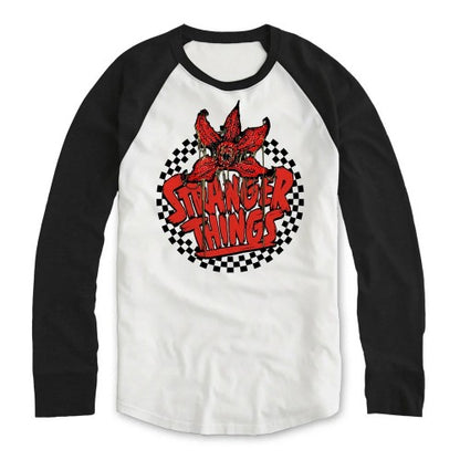 Front - Stranger Things Unisex Adult Checkerboard Logo Long-Sleeved T-Shirt