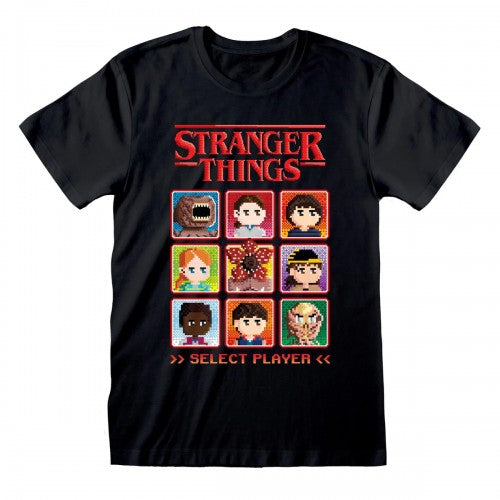 Front - Stranger Things 5 Unisex Adult Select A Player T-Shirt