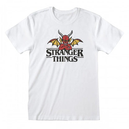 White-White - Front - Stranger Things Unisex Adult The Demon T-Shirt