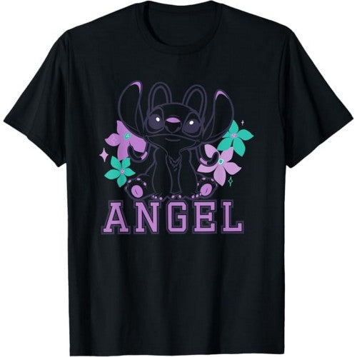 Front - Lilo & Stitch Unisex Adult Angel T-Shirt