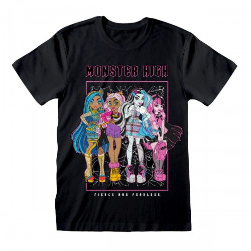 Front - Monster High Unisex Adult Fierce And Fearless T-Shirt