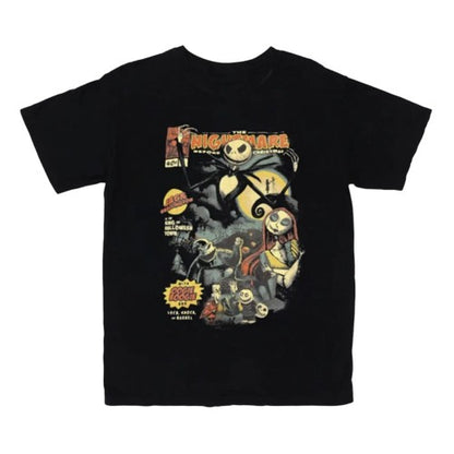Front - Nightmare Before Christmas Unisex Adult Comic T-Shirt
