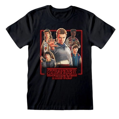 Front - Stranger Things Unisex Adult Characters in Glowing Box Characters T-Shirt
