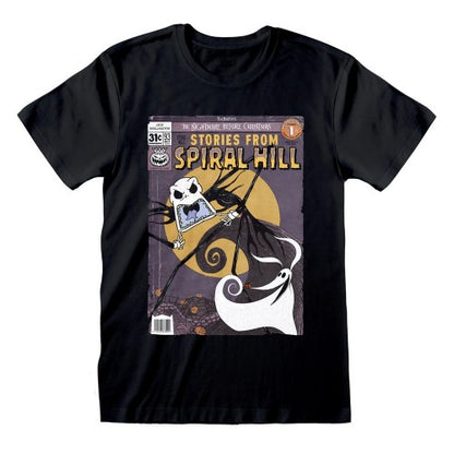 Front - Nightmare Before Christmas Unisex Adult Spiral Hill T-Shirt