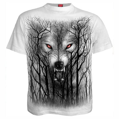 Front - Spiral Unisex Adult Forest Wolf T-Shirt