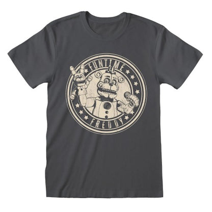Front - Five Nights At Freddys Unisex Adult Funtime Freddy Distressed T-Shirt