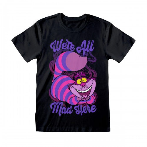 Front - Alice In Wonderland Unisex Adult We´re All Mad Here T-Shirt