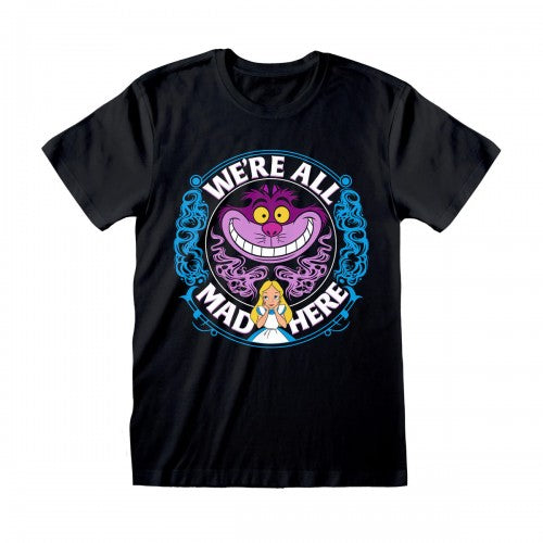 Front - Alice In Wonderland Unisex Adult We´re All Mad Here T-Shirt