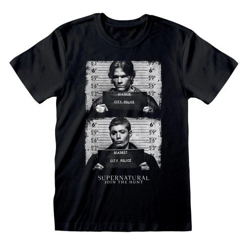 Front - Supernatural Unisex Adult Line Up T-Shirt